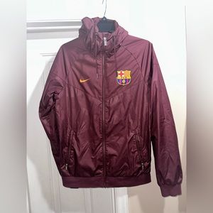 Barcelona Nike rain jacket , size mens Small. Used (in excellent condition)